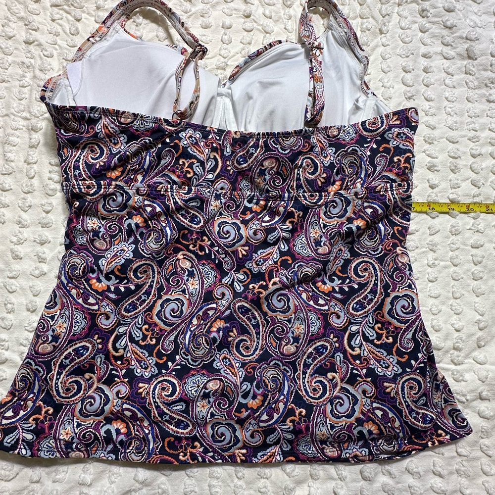 Lands' End Multi-Colored Paisley Tankini Top - Picture 2 of 7